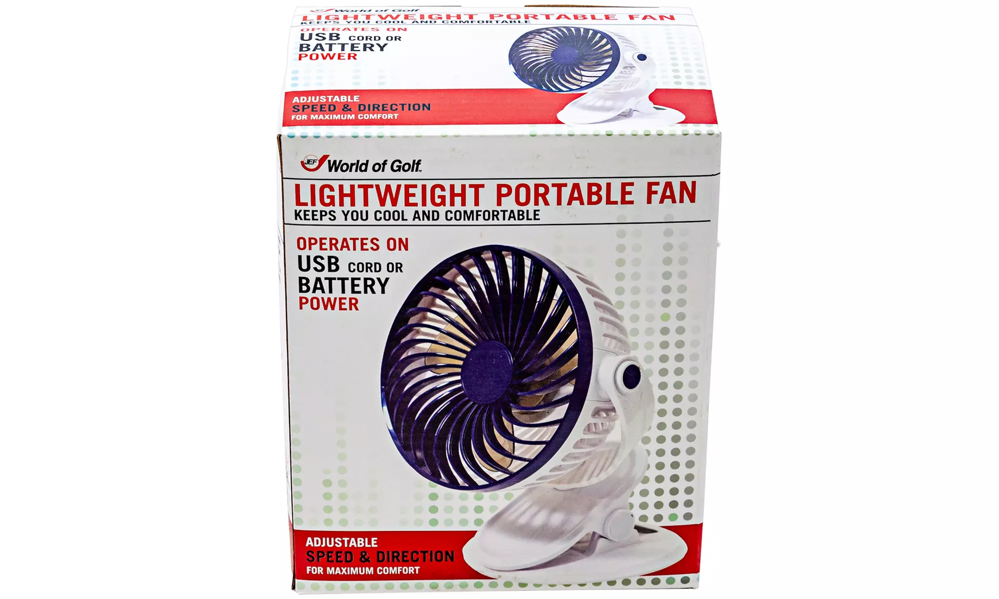 JEF World Of Golf Indoor/Outdoor Cordless Portable Mini Golf Cart Fan - Second Medium