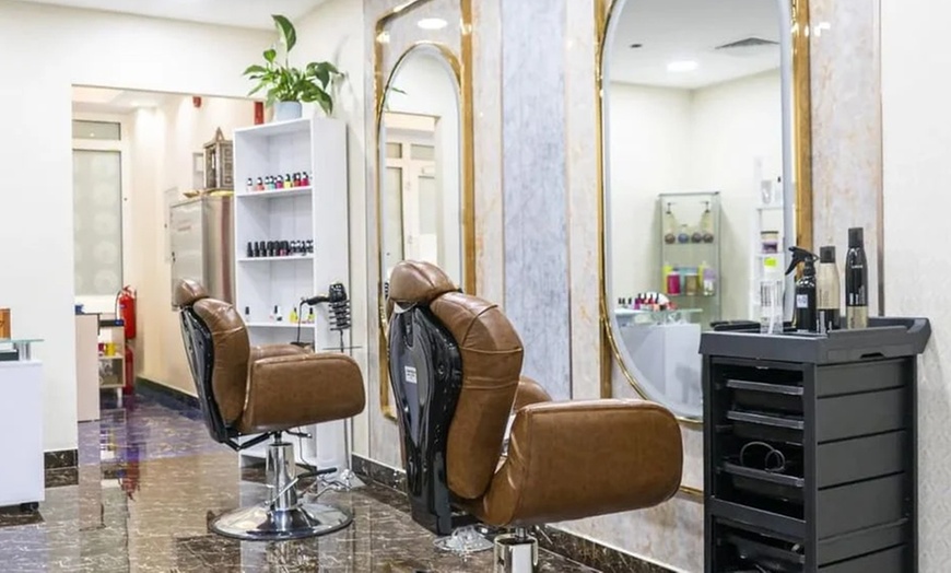 Image 3: Get Glam with Acrylic or Hard Gel Nails w/ Polish, Blowdry & Pedicure!