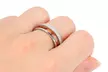 Silver Whiskey Barrel Ring Wooden Meteorite Wedding Engagement Band Ring - Second Medium