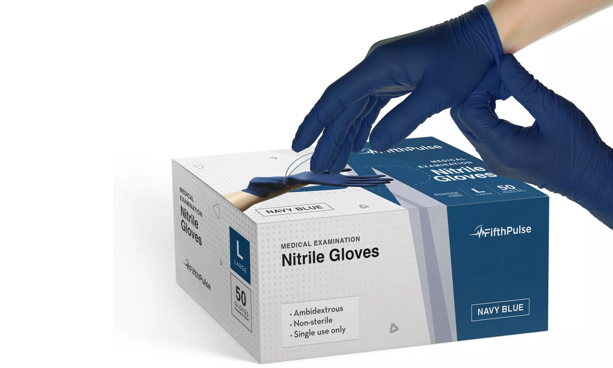 Fifth Pulse Nitrile Exam Latex Free and Powder Free Gloves - Box of 50