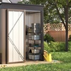 Image 2: Heavy-Duty Lockable Metal Garden Shed with Sloped Roof