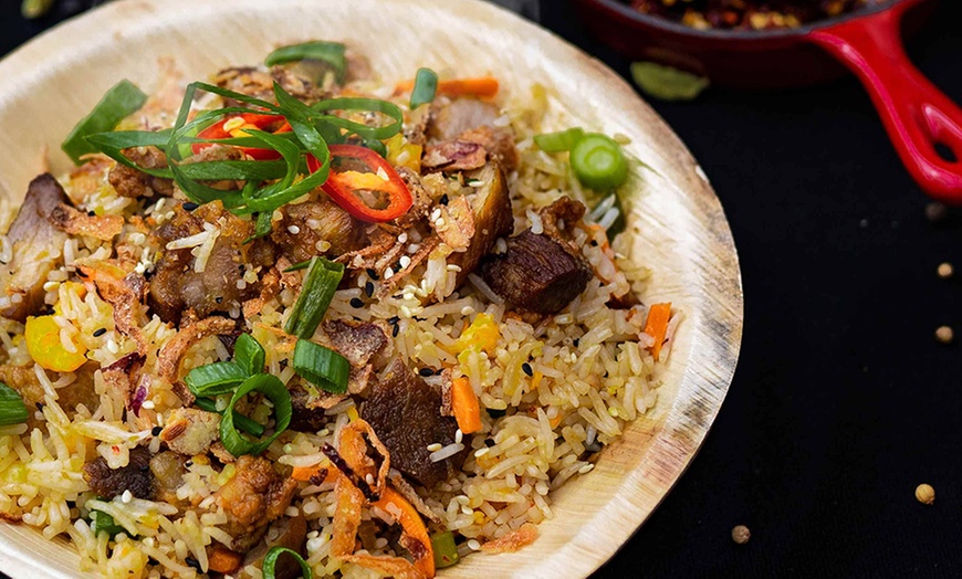 Image 2: Solo, Duo, Family, or Group Banquet Special: Fried Rice and Drinks