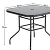 Image 11: Black Tempered Glass Coffee Table with Umbrella Hole 
