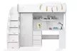 Lit mezzanine combiné Kiddy pour enfant, avec penderie et bureau intégrés, matelas en option. Livraison gratuite - Second Medium