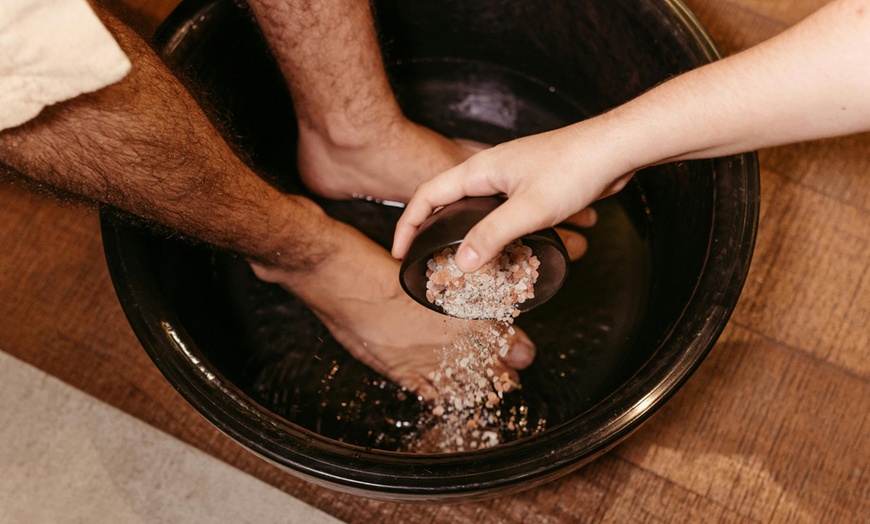 Image 3: Lymphatic Drainage Compression with Optional Himalayan Salt Foot Soak