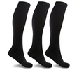 Image 5: 3-6 Pairs Knee-High Solid Compression Socks for Men & Women Graduated 15-20 mmHg