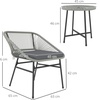 Image 29: Outsunny Woven Bistro Set with 2 Chairs and Table, Choice of Styles