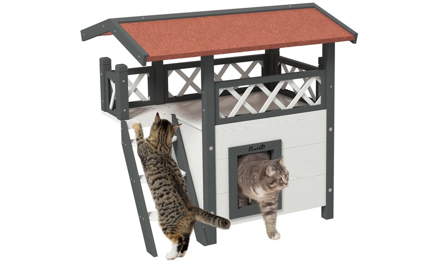 Image 2: PawHut Outdoor Cat Shelter