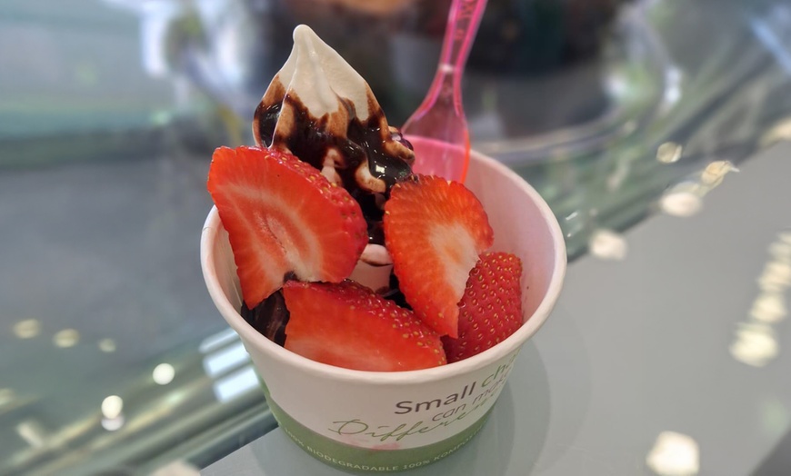 Image 3: 1, 2 od. 4x kleiner, mittel- oder großer Frozen Joghurt mit 2 Toppings