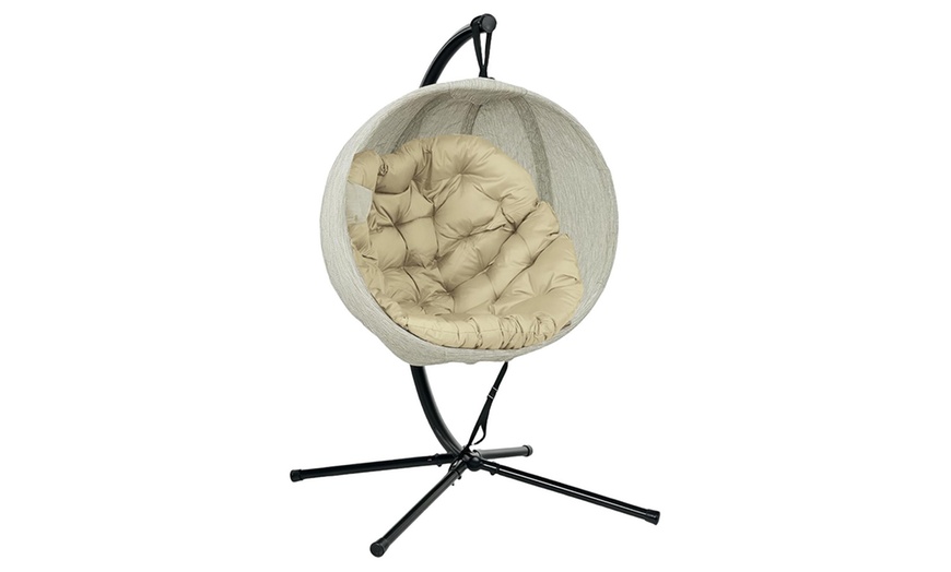 Image 2: Outsunny Round Egg Chair