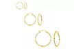 Women's Set of 3 Sterling Silver 15mm , 25mm and 35mm Classic Hoop Earrings - Second Medium