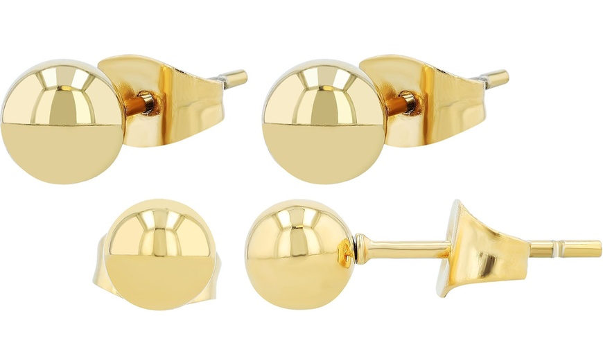 Image 27: Pendientes elegantes de acero inoxidable tipo botón