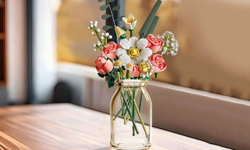 Image 5: Wildflower Bouquet Building Blocks, Creative DIY Flower Model Toy Set