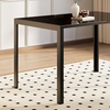 Image 1: 120×80cm Black Glass Dining Table with Metal Legs