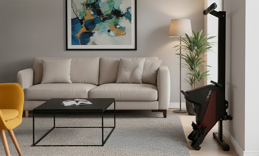 Image 6: Máquina de fitness de remo para casa con pantalla LCD