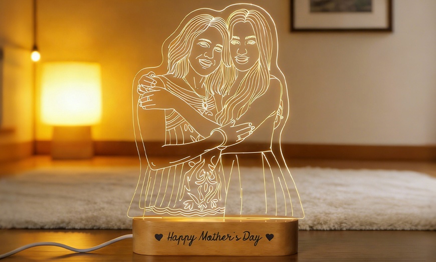 Image 5: Niestandardowa drewniana lampa nocna 3D z personalizowanym zdjęciem