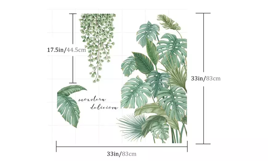 Image 4: 1 o 2 adesivi da parete con piante tropicali