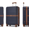 Image 36: KONO Stylish Stripe Design Suitcase with Spinner Wheels