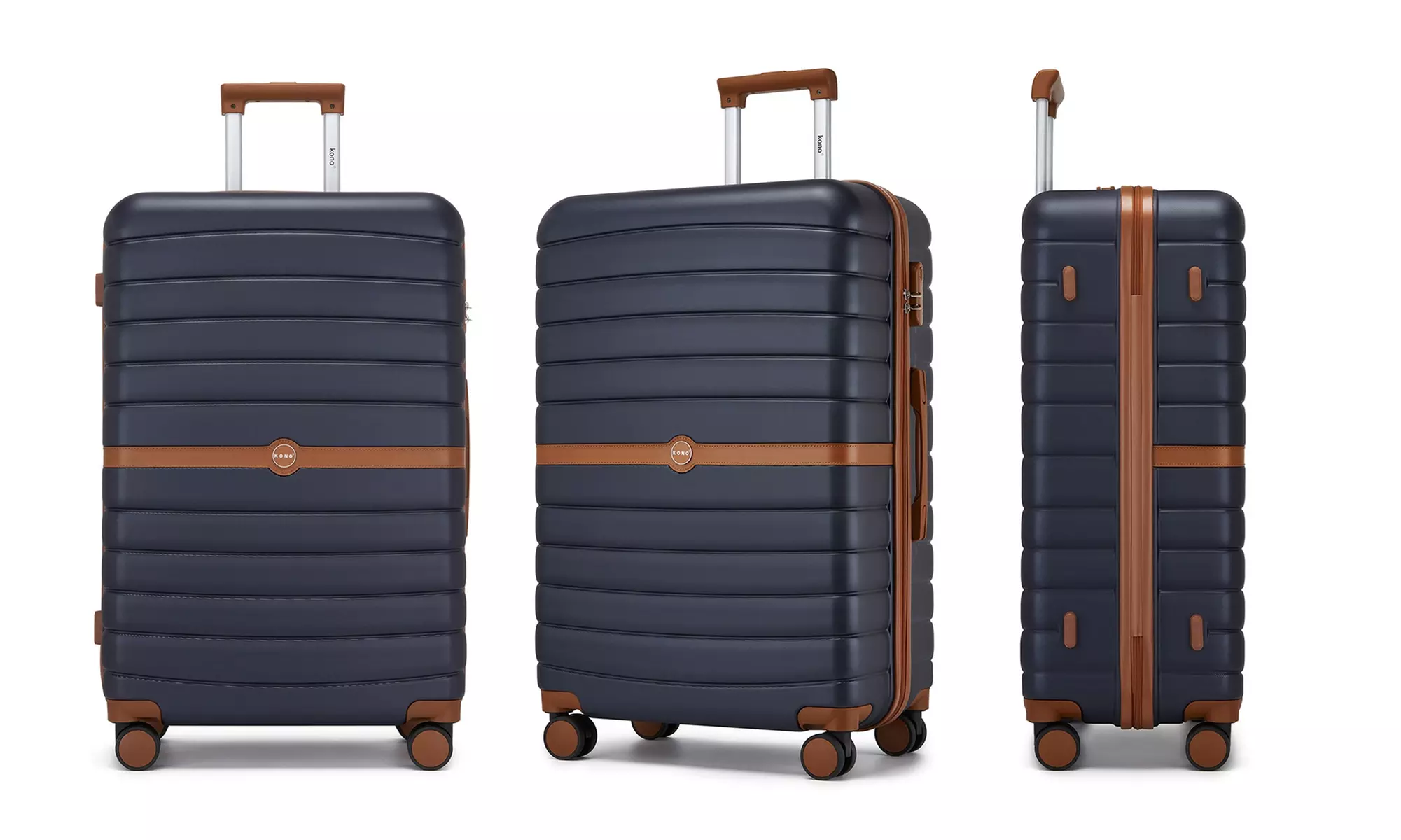 KONO Stylish Stripe Design Suitcase with Spinner Wheels