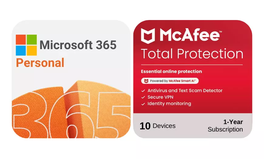 Image 3: Microsoft 365 Personal/Family EU + McAfee 1 Year – Up to 50% Off