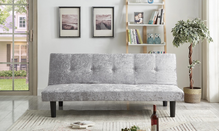 Image 2: Chevalier crushed velvet Sofa Bed