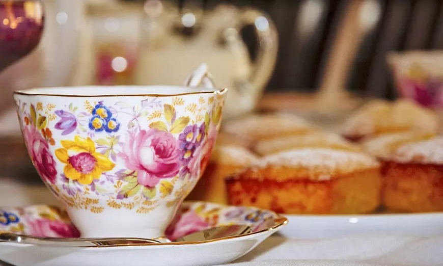 Image 1: Cream Tea (Hot Drink & Scone) for Two or Four