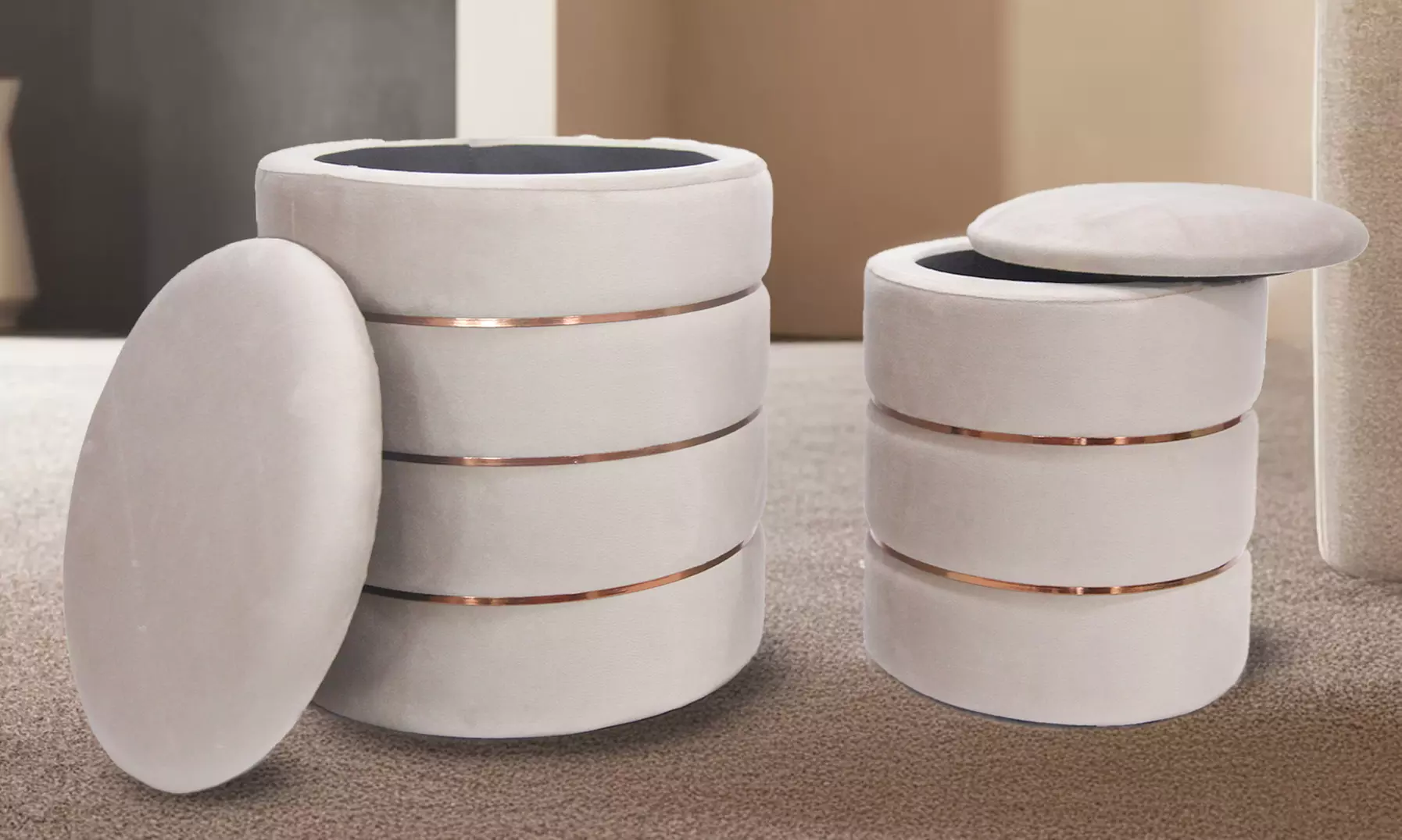 Lot de 2 poufs de rangement "Romeo e Giulietta"