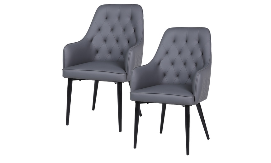 Image 14: Upholstered Dining Chairs Set