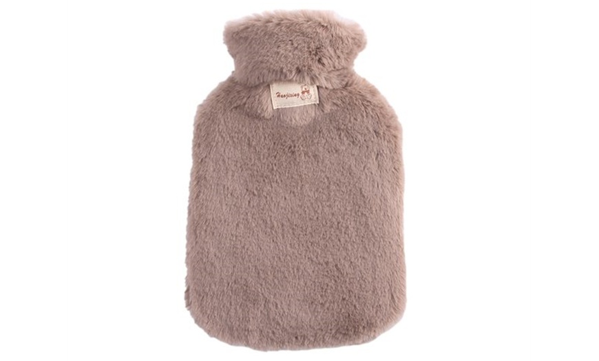 Image 5: Hot Water Bottle with Plush Cover