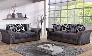 Modern Shannon Three- and Two-Seater Sofa Set with Cushions