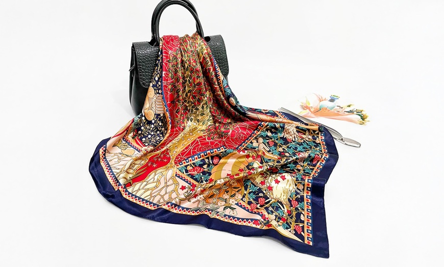 Image 18: Silk Scarf for Women in Five Styles