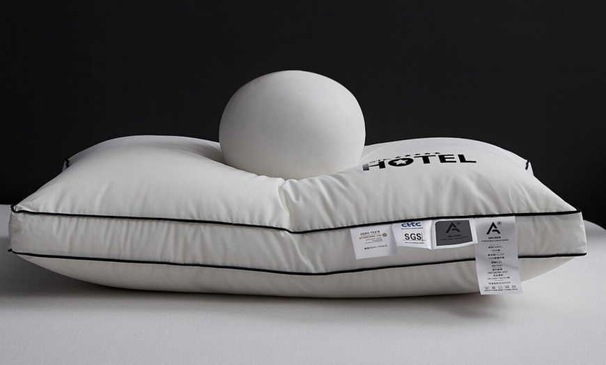 Image 37: 100% Cotton Five Star Hotel Pillow 2 Pack Set