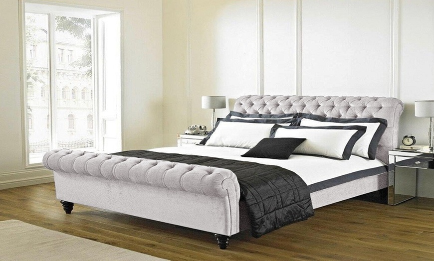 Image 2: Chesterfield Sleigh Bed Frame
