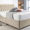 Image 4: Chesterfield Plush Divan Bed with Memory Foam Sprung Mattress 
