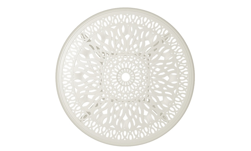 Image 20: Garden Outdoor Cast Aluminum Vintage Bistro Table 