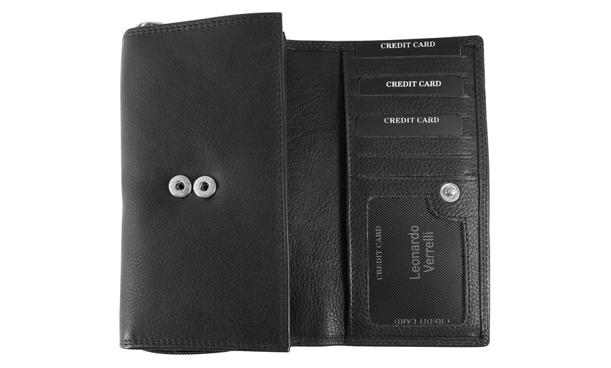 Image 24: Cartera de piel genuina para mujer Leonardo Verrelli