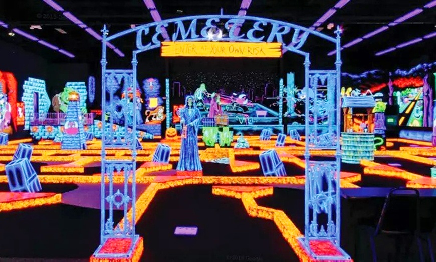 Image 1: Kids Birthday Party Pack with Monster-Themed Mini Golf in Long Island