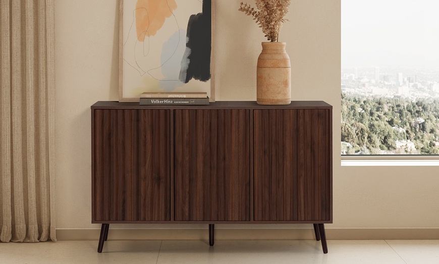 Image 19: Buffet Lluvia à 3 portes effet scié et design minimaliste