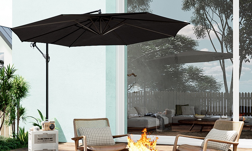 Image 22: Outdoor 3M Large Cantilever Parasol