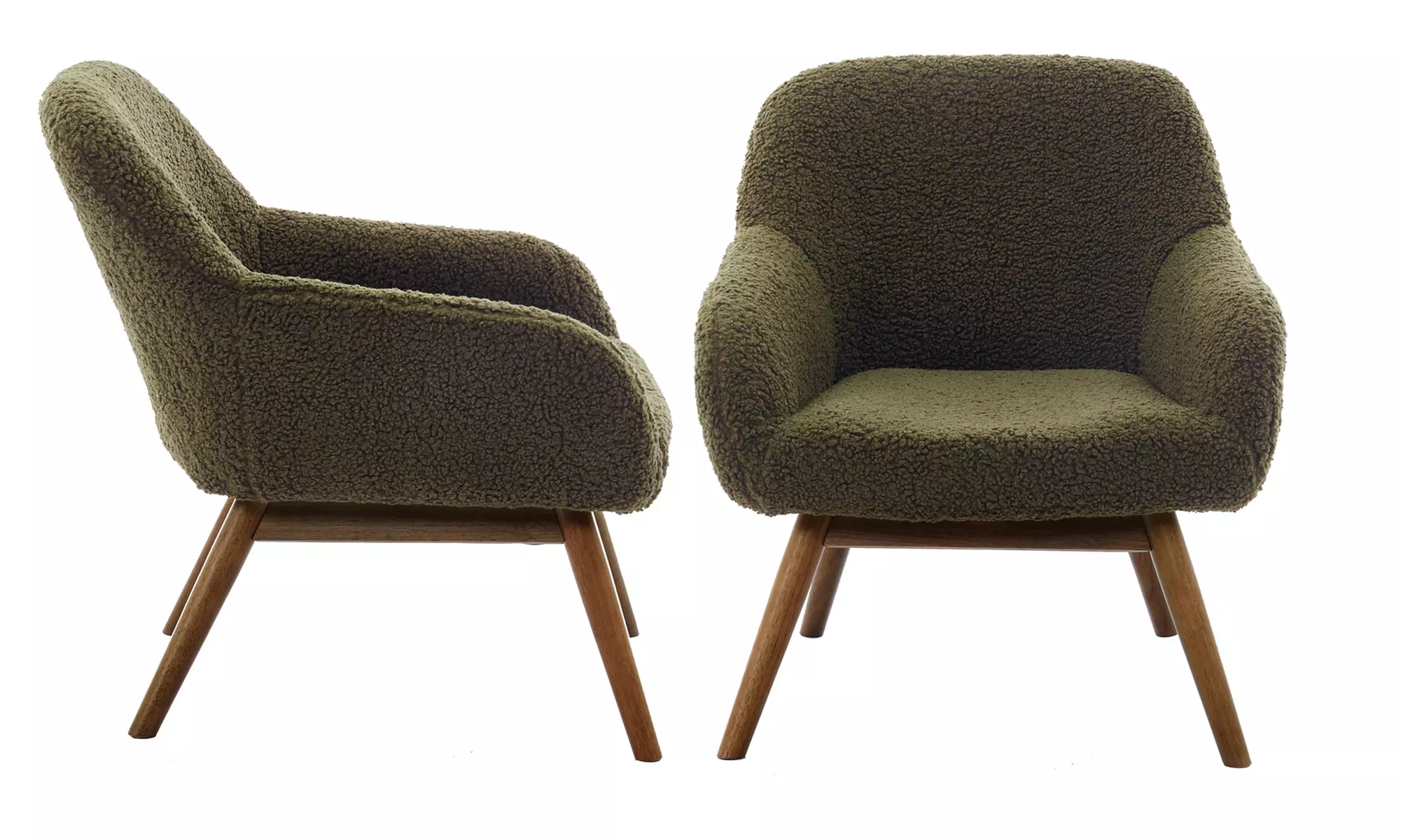 Poltrona scandinava con gambe in legno massello Doosense