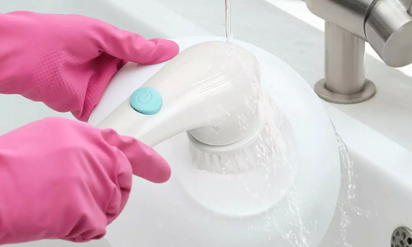 Electric Spin Scrubber with 5 Replaceable Heads for Bathroom/Floor/Sink/Window