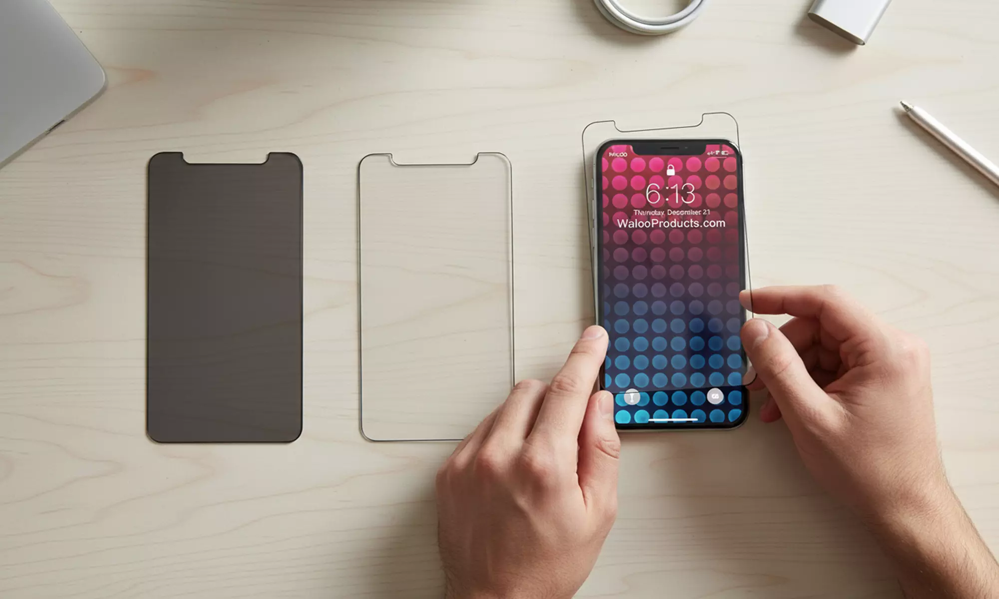Waloo Tempered Glass or Privacy Tempered Glass Screen Protector for iPhone's