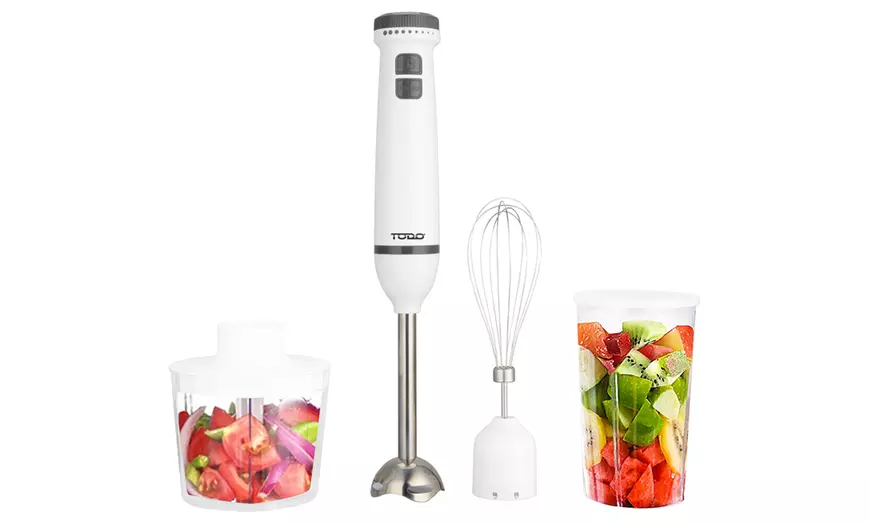 Image 2: TODO Stick Mixer Set Food Chopper Electric Blender Whisk Beaker