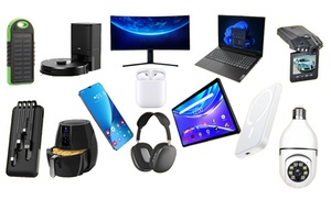 Boîte mystère avec des produits technologiques surprises