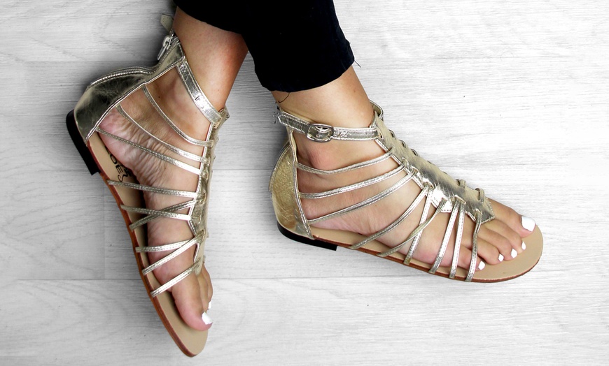 Image 3: Strappy Gladiator Sandals