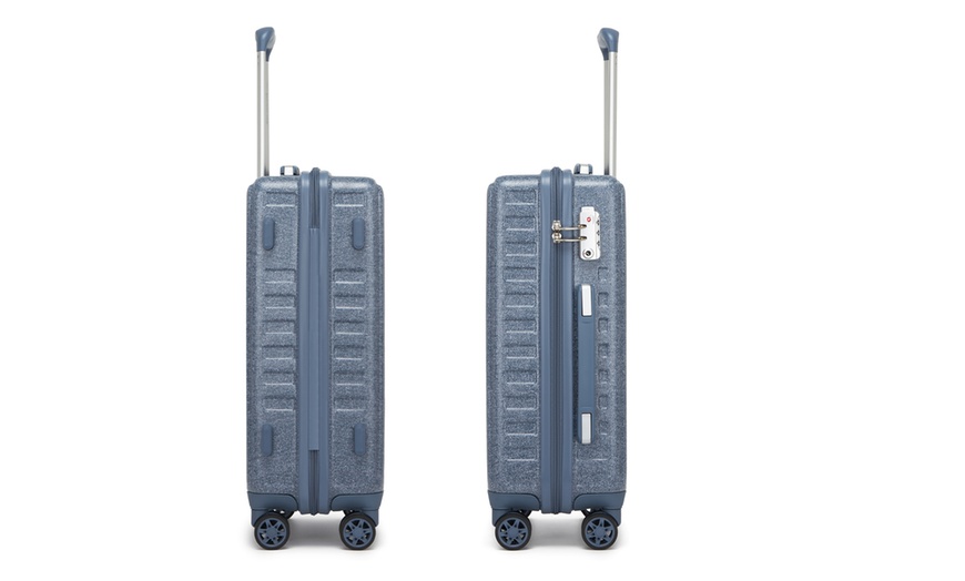 Image 4: KONO Hardshell Luggage in Denim Blue with TSA Lock and Spinner Wheels