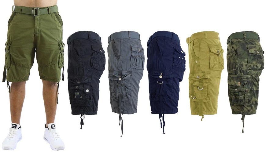 mens slim fit cargo shorts