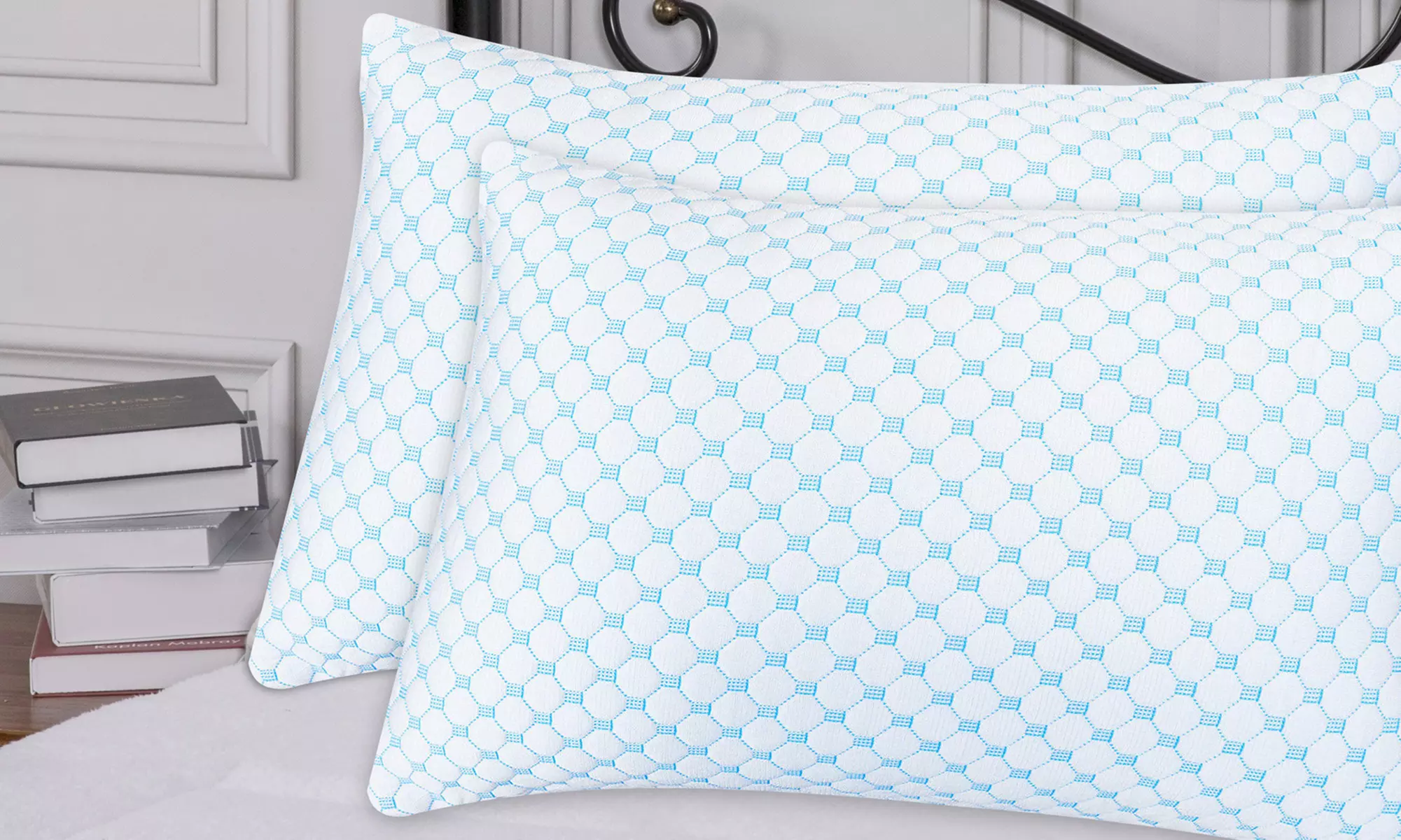 Bibb Home Cooling Memory Foam Pillow with Removable Cover