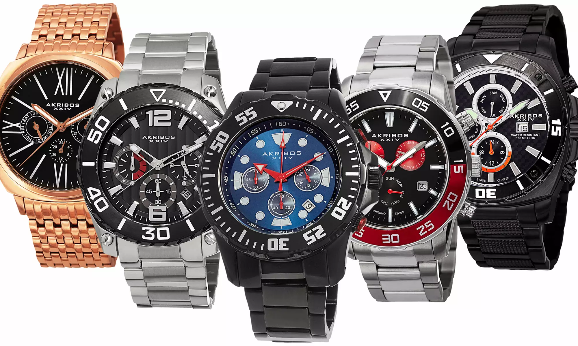 Blowout: Akribos XXIV Men's Chronograph Stainless Steel Watch - Primary Image