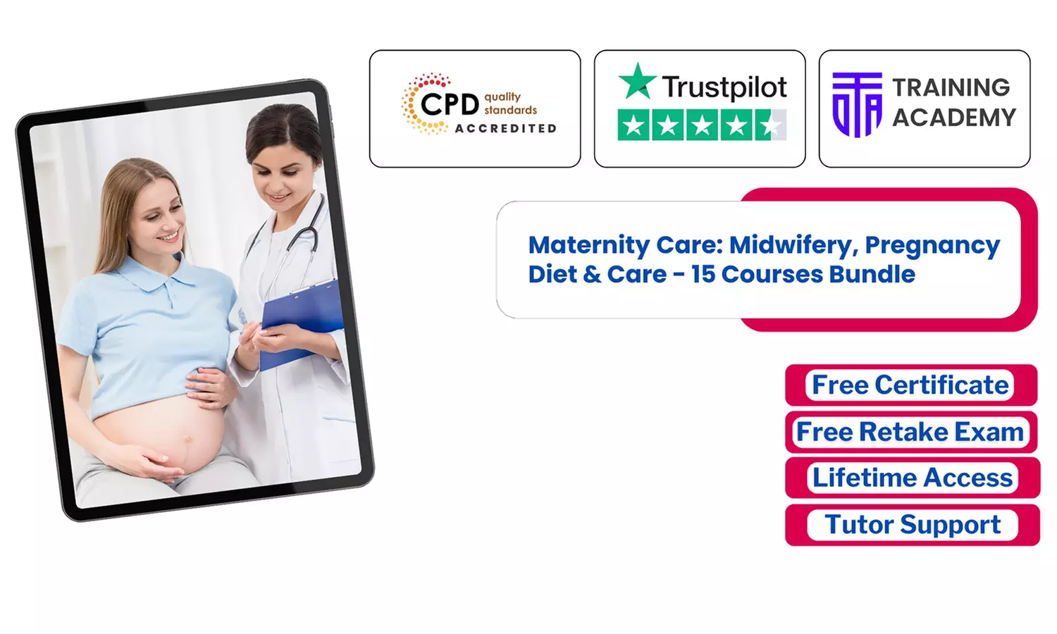 Maternity Care: Midwifery, Pregnancy Diet & Care - 15 Courses Bundle or Lifetime Membership ( Up to 58% Off ) - Primary Image
